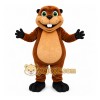 Brown Beaver Mascot Costume with Custom Logo