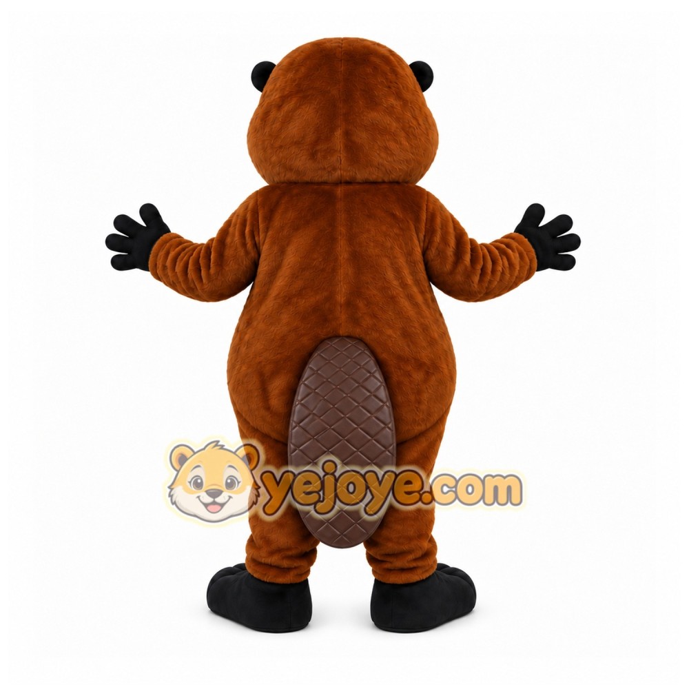 Brown Beaver Mascot Costume with Custom Logo