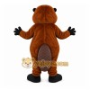 Brown Beaver Mascot Costume with Custom Logo