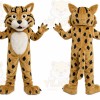 Brown Tiger Mascot Costume with Custom Logo