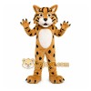 Brown Wildcat Mascot Costume with Custom Logo