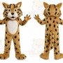 Brown Tiger Mascot Costume with Custom Logo