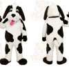 White Dog Mascot Costume with Custom Logo