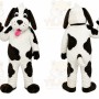White Dog Mascot Costume with Custom Logo