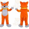 Orange Fox Mascot Costume with Custom Logo