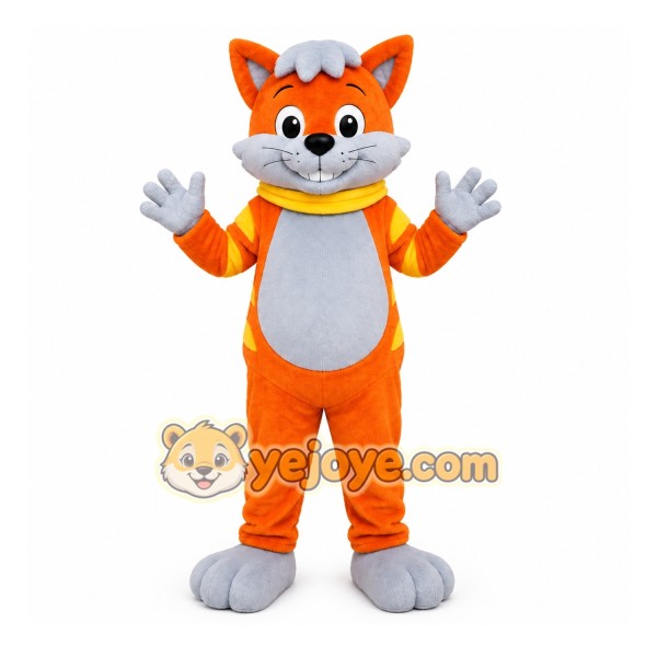 Orange Fox Mascot Costume with Custom Logo Orange Fox Mascot Costume with Custom Logo