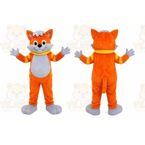 Orange Fox Mascot Costume with Custom Logo