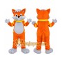 Orange Fox Mascot Costume with Custom Logo