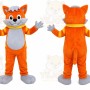 Orange Fox Mascot Costume with Custom Logo