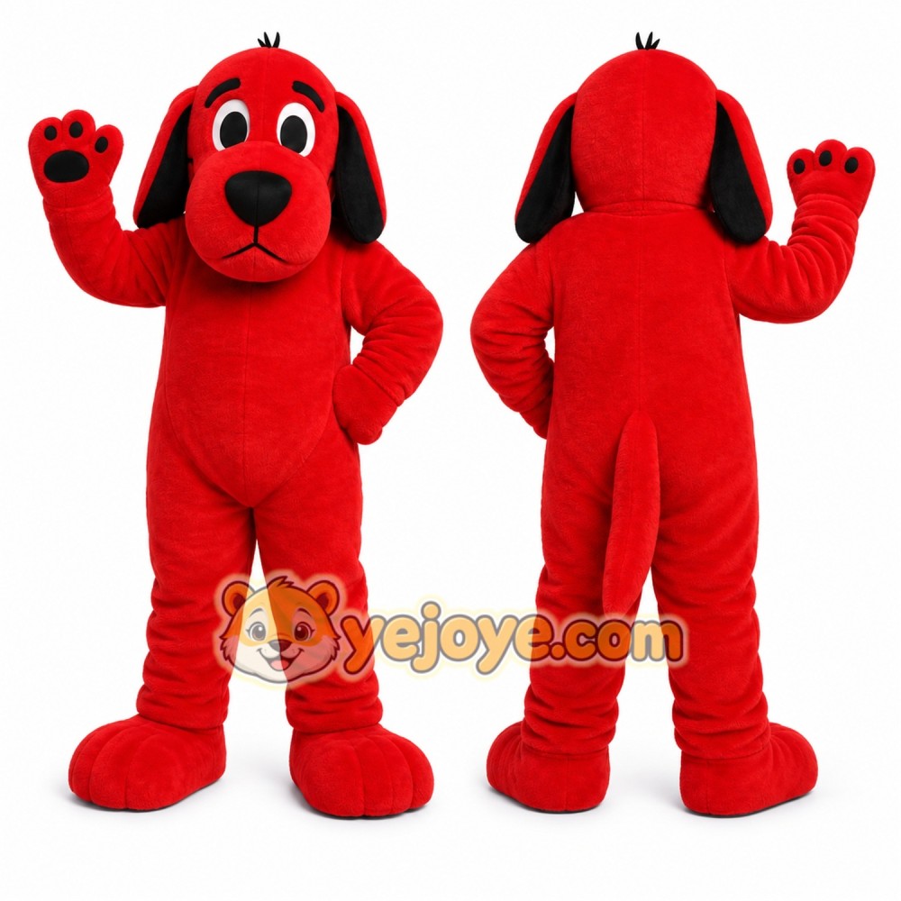 Red Dog Mascot Costume with Custom Logo Red Dog Mascot Costume with Custom Logo