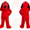 Red Dog Mascot Costume with Custom Logo