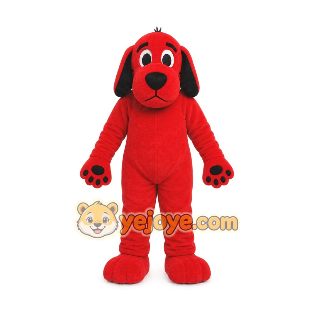 Red Dog Mascot Costume with Custom Logo Red Dog Mascot Costume with Custom Logo