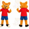 Orange Fox Mascot Costume with Custom Logo