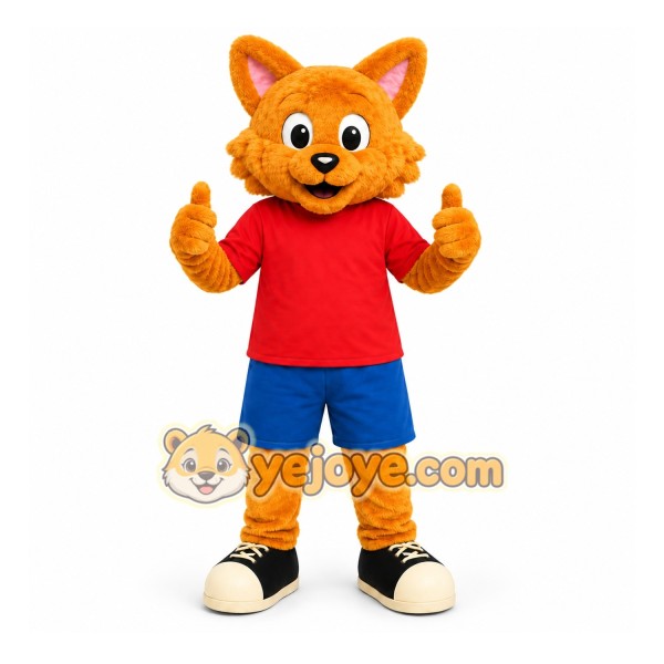 Cat Mascot Costume with Custom Logo