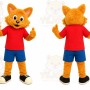 Orange Fox Mascot Costume with Custom Logo