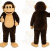 Brown Monkey Mascot Costume with Custom Logo