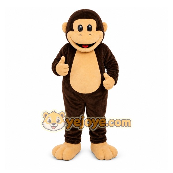 Brown Monkey Mascot Costume with Custom Logo Brown Monkey Mascot Costume with Custom Logo