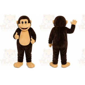 Brown Monkey Mascot Costume with Custom Logo