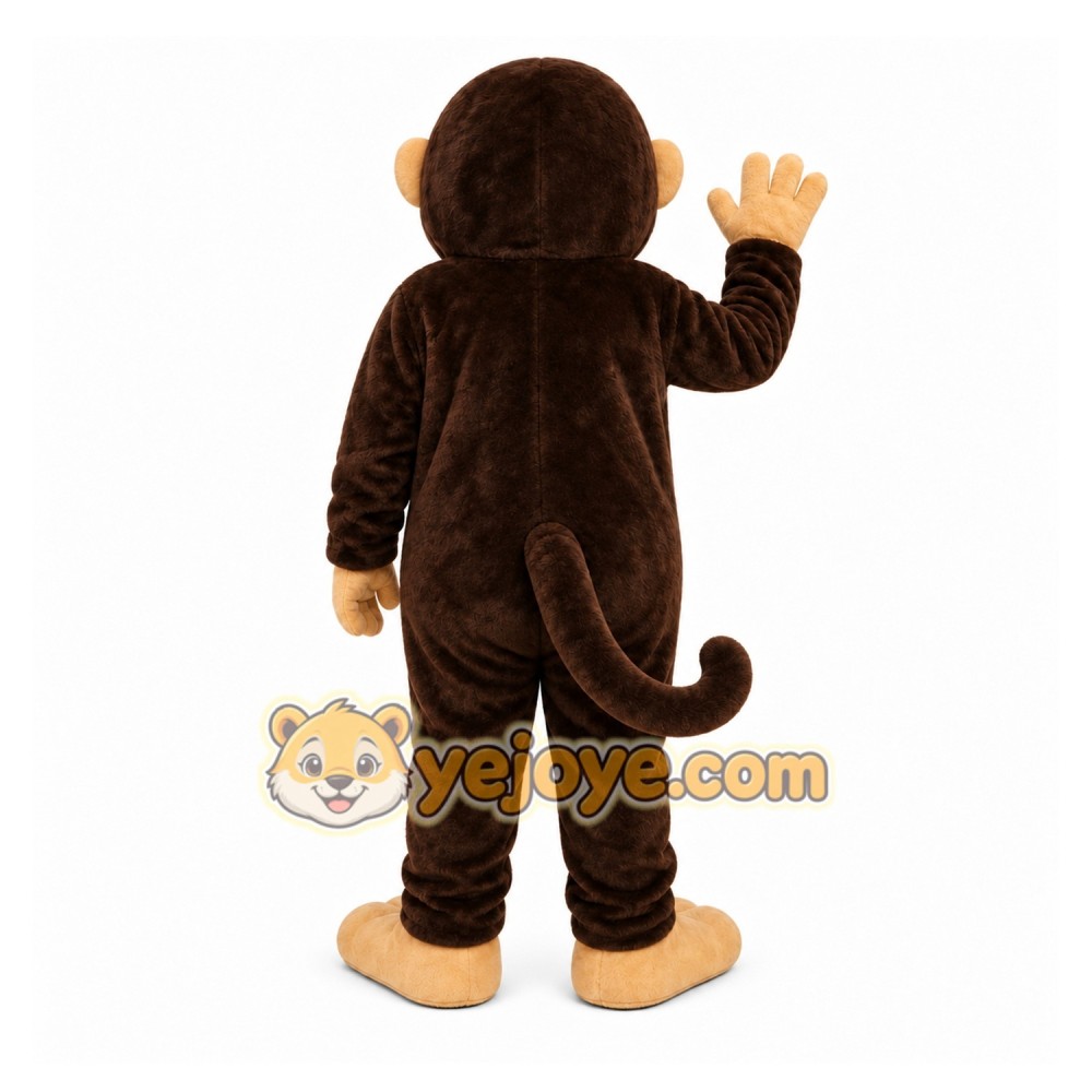 Brown Monkey Mascot Costume with Custom Logo Brown Monkey Mascot Costume with Custom Logo