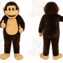 Brown Monkey Mascot Costume with Custom Logo