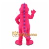 Pink Dinosaur Mascot Costume with Custom Logo
