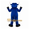 Blue Bull Mascot Costume with Custom Logo