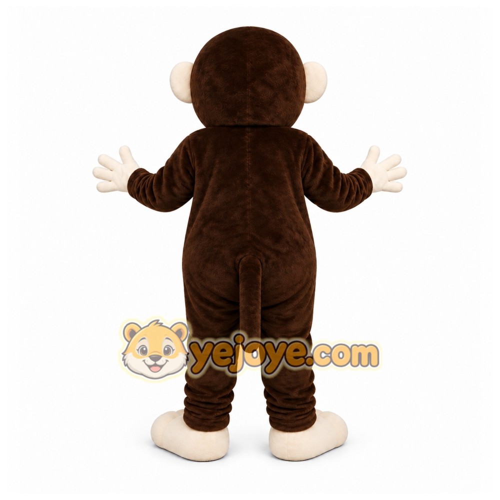 Brown Monkey Mascot Costume with Custom Logo Brown Monkey Mascot Costume with Custom Logo