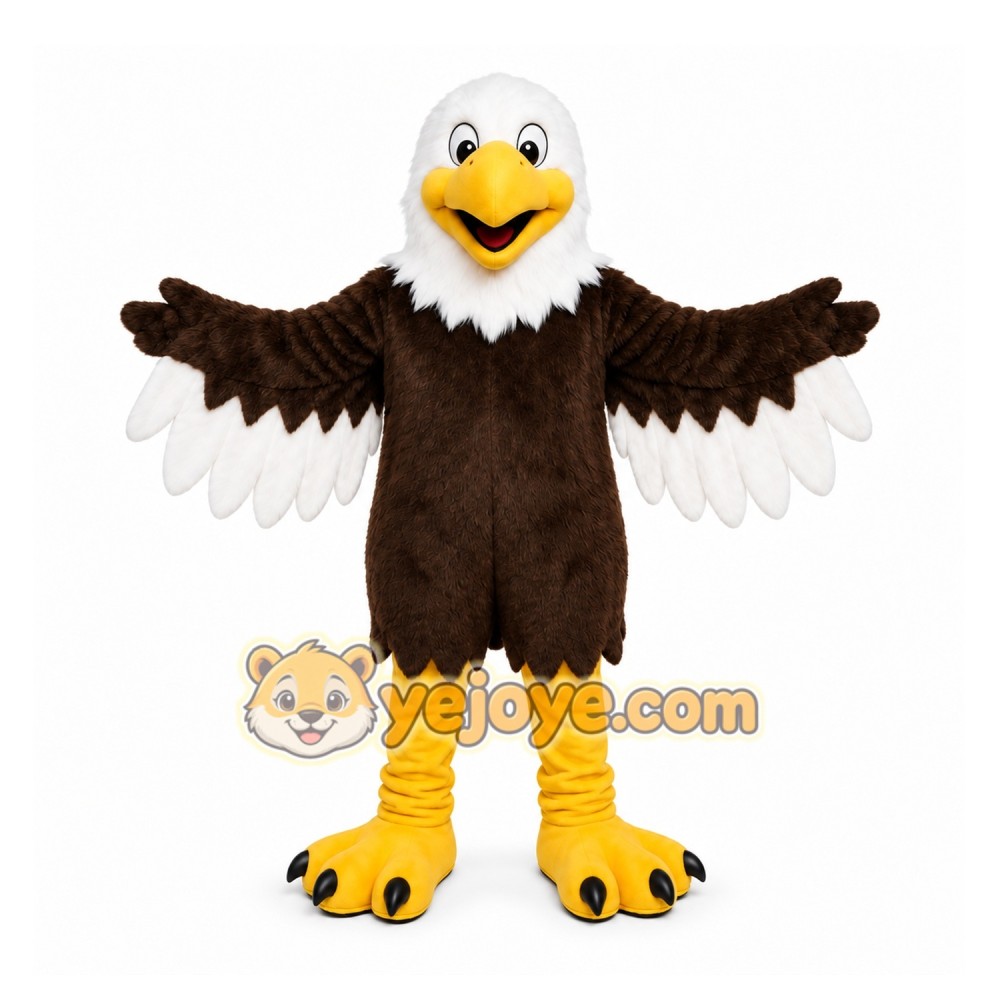 Brown Eagle Mascot Costume with Custom Logo Brown Eagle Mascot Costume with Custom Logo