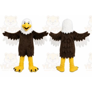 Brown Eagle Mascot Costume with Custom Logo