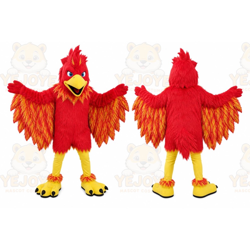 Red Bird Mascot Costume with Custom Logo