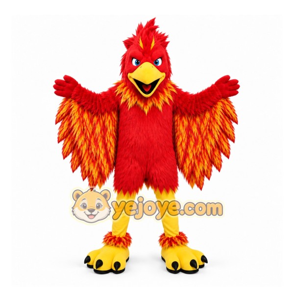 Red Bird Mascot Costume with Custom Logo