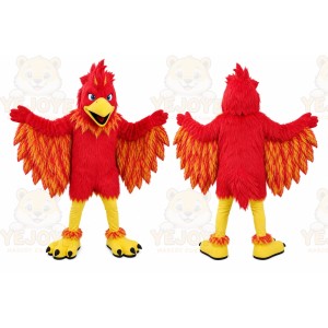 Red Bird Mascot Costume with Custom Logo