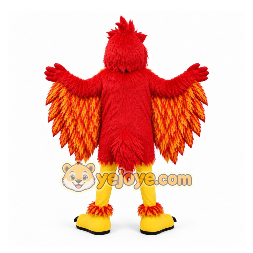 Red Bird Mascot Costume with Custom Logo