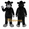 Black Bull Mascot Costume with Custom Logo