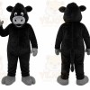 Black Bull Mascot Costume with Custom Logo