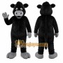 Black Bull Mascot Costume with Custom Logo