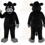 Black Bull Mascot Costume with Custom Logo
