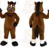 Brown Horse Mascot Costume with Custom Logo