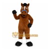 Brown Horse Mascot Costume with Custom Logo
