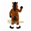 Brown Horse Mascot Costume with Custom Logo