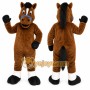 Brown Horse Mascot Costume with Custom Logo