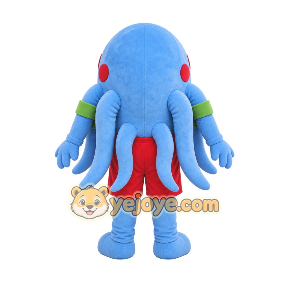 Blue Octopus Mascot Costume with Custom Logo Blue Octopus Mascot Costume with Custom Logo