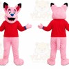 Pink Fox Mascot Costume with Custom Logo