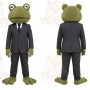 Green Frog Mascot Costume with Custom Logo