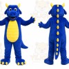 Blue Dragon Mascot Costume with Custom Logo