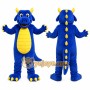 Blue Dragon Mascot Costume with Custom Logo