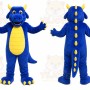 Blue Dragon Mascot Costume with Custom Logo