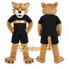 Brown Cougar Mascot Costume with Custom Logo Brown Cougar Mascot Costume with Custom Logo