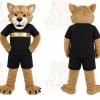 Brown Cougar Mascot Costume with Custom Logo