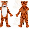 Orange Tiger Mascot Costume with Custom Logo